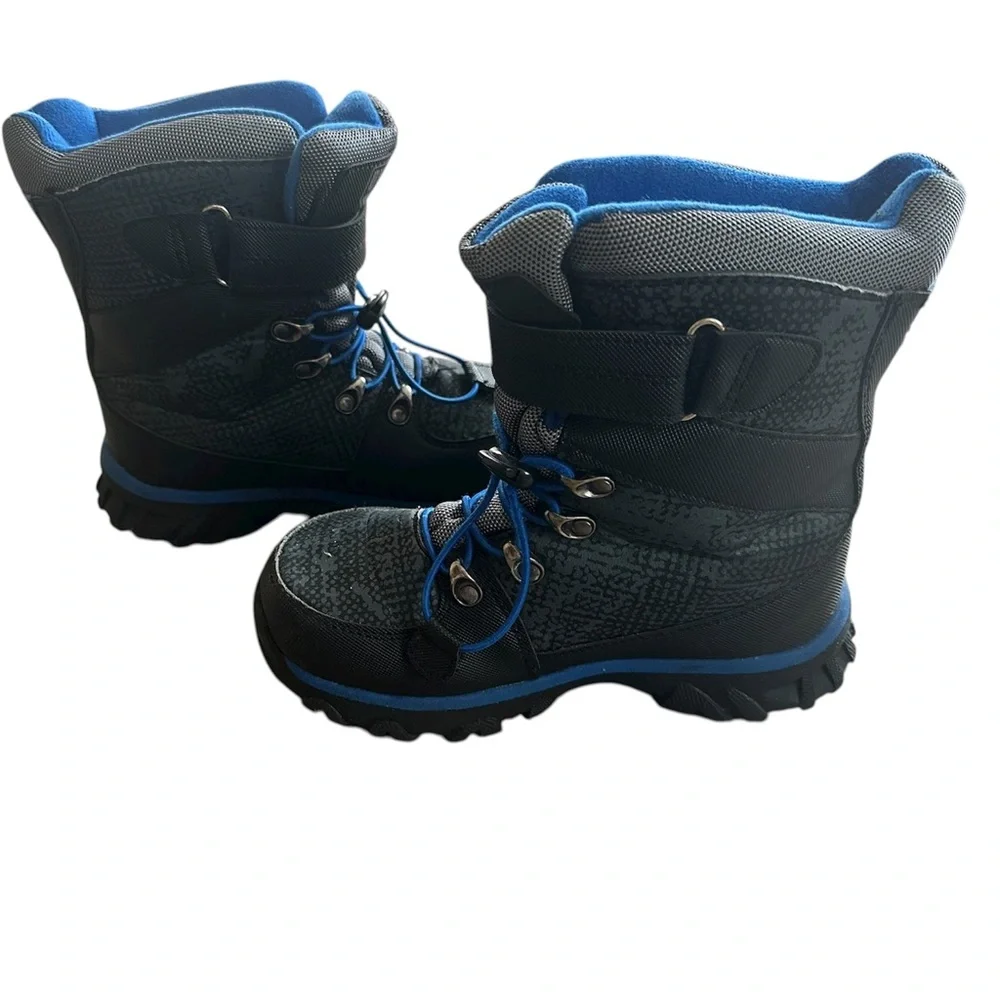 Quest Boys Menace 3M Thinsulate Snow Boots Black Blue Size 3